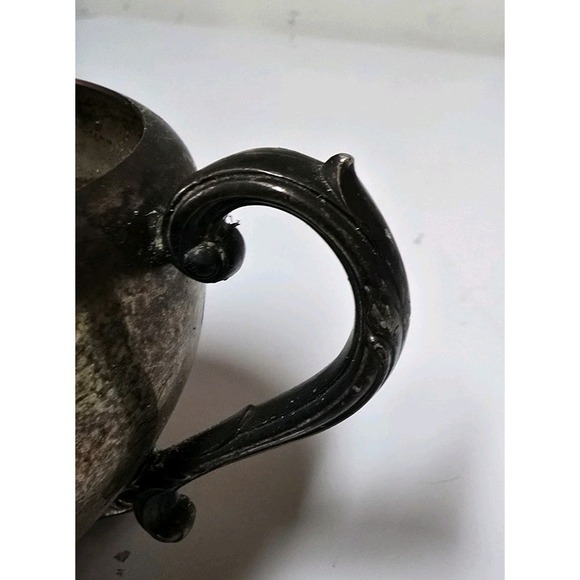 Antique William Rodgers Silver Plated Copper Footed Creamer - Picture 4 of 8